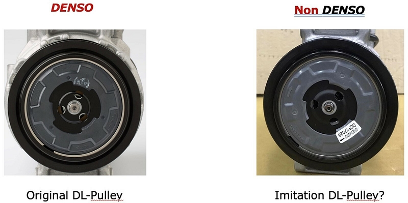 Counterfeit DENSO compressors DL Pulley