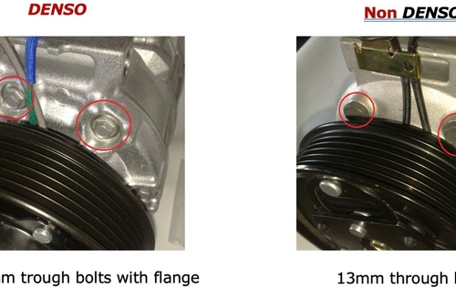 Counterfeit DENSO compressors bolts