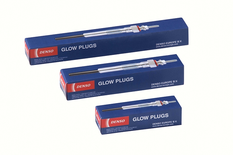 Glow plug packaging showing different sizes
