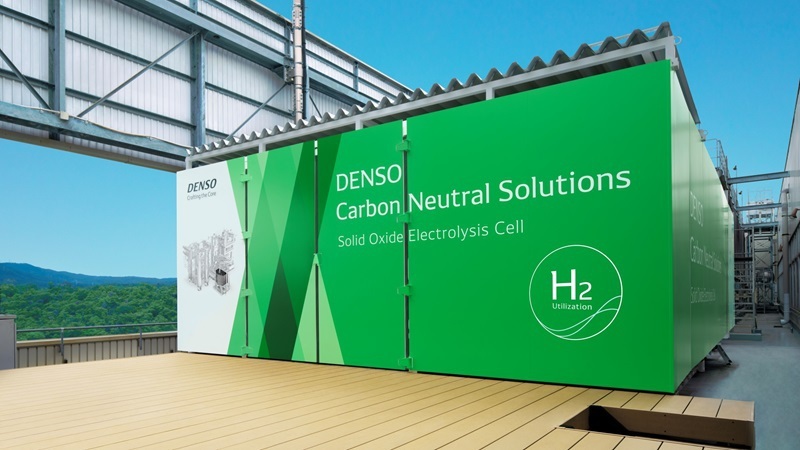 A DENSO explora a tecnologia de células de eletrólise de óxido sólido para produzir hidrogénio verde